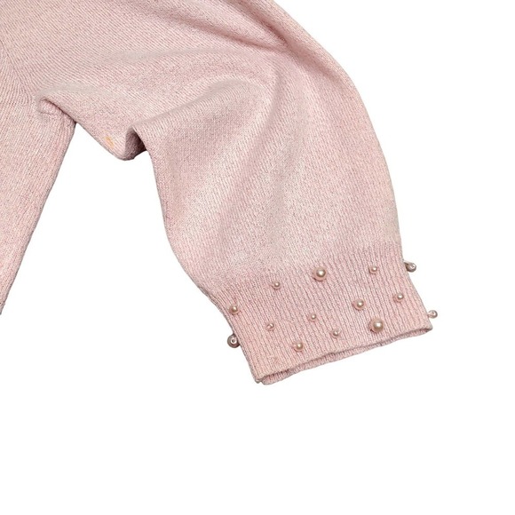 Briggs Pink Pearl Embellished Knit Sweater - Picture 2 of 8